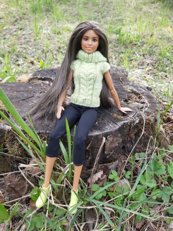 Palmikuga vest Barbie nukule - Image 6