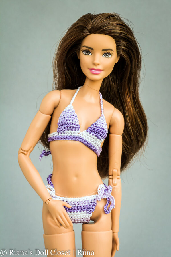 Kirjud bikiinid Barbie nukule