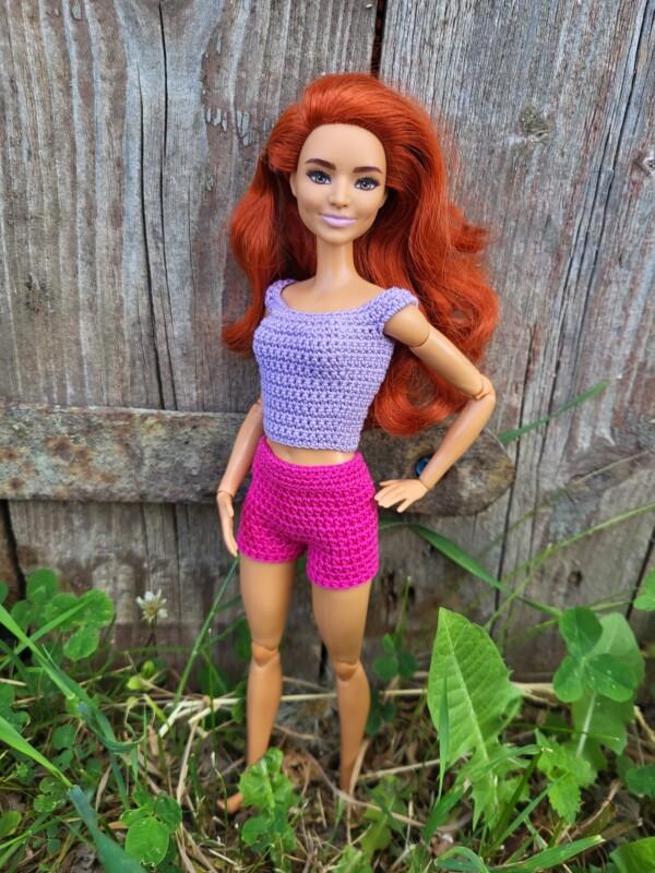 Lühikesed heegeldatud püksid Barbie nukule - Image 6