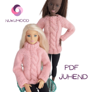 Kootud kampsuni juhend Barbie nukule