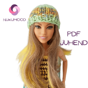Kootud müts Barbie nukule