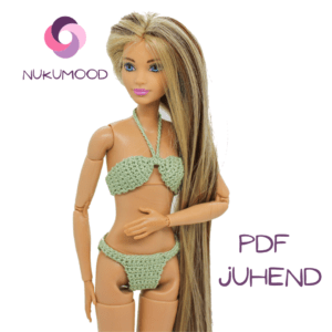 Heegeldatud bandeau bikiinide juhend Barbie nukule