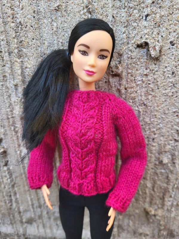 Palmikuga kampsun Barbie nukule