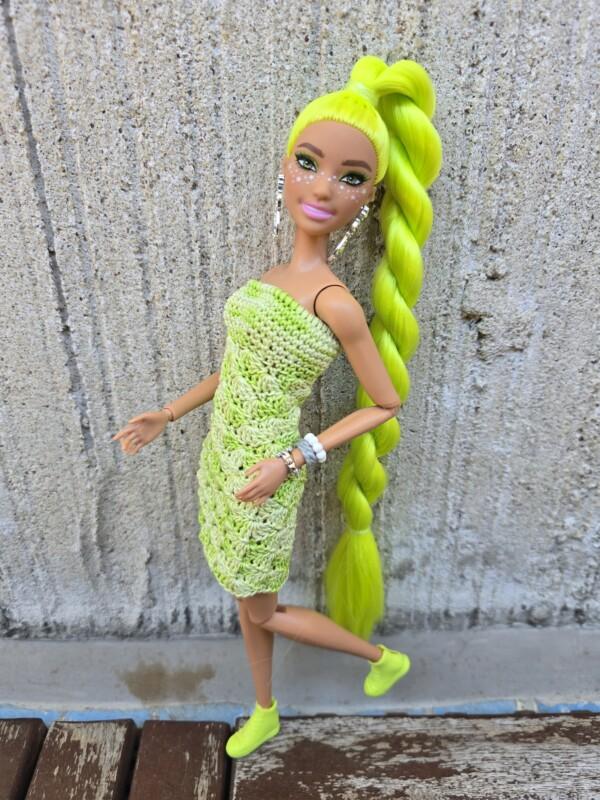 Teokarbi mustriga kirju kleit Barbie nukule - Image 3
